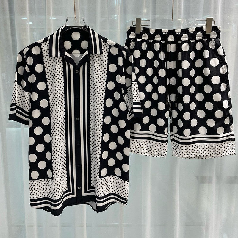 Vintage Men Shirts Sets Summer 3D Print Beach Short Sleeve Shirt Shorts Casual Trip Mens Hawaiian 2 Piece Suit S-2XL Man Blouse