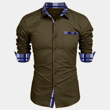 Men's shirt long-sleeved shirt business office clothing department buckle shirt loose style super large size XS-6XL soft fabric