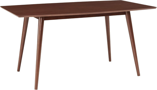 6 Person Mid Century Modern Wood Hairpin Rectangle Dining Room Kitchen Table Set Dining Chairs, 60 Inch