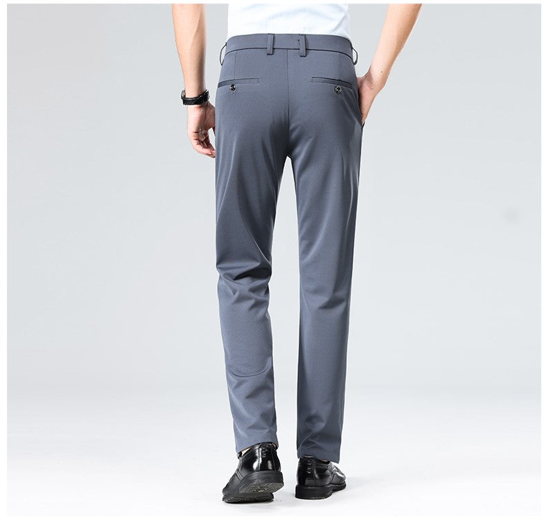 29-42 Men's Summer Thin Fashion Business Casual Suit Pants Long Pants Men's Elastic Straight Sleeve Formal Pants Plus Size