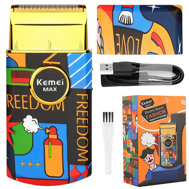 Kemei Single Blade Electric Shaver For Men Beard Stubble Wet Dry Electric Razor Washable Facial Shaving Machine Rechargeable Usb