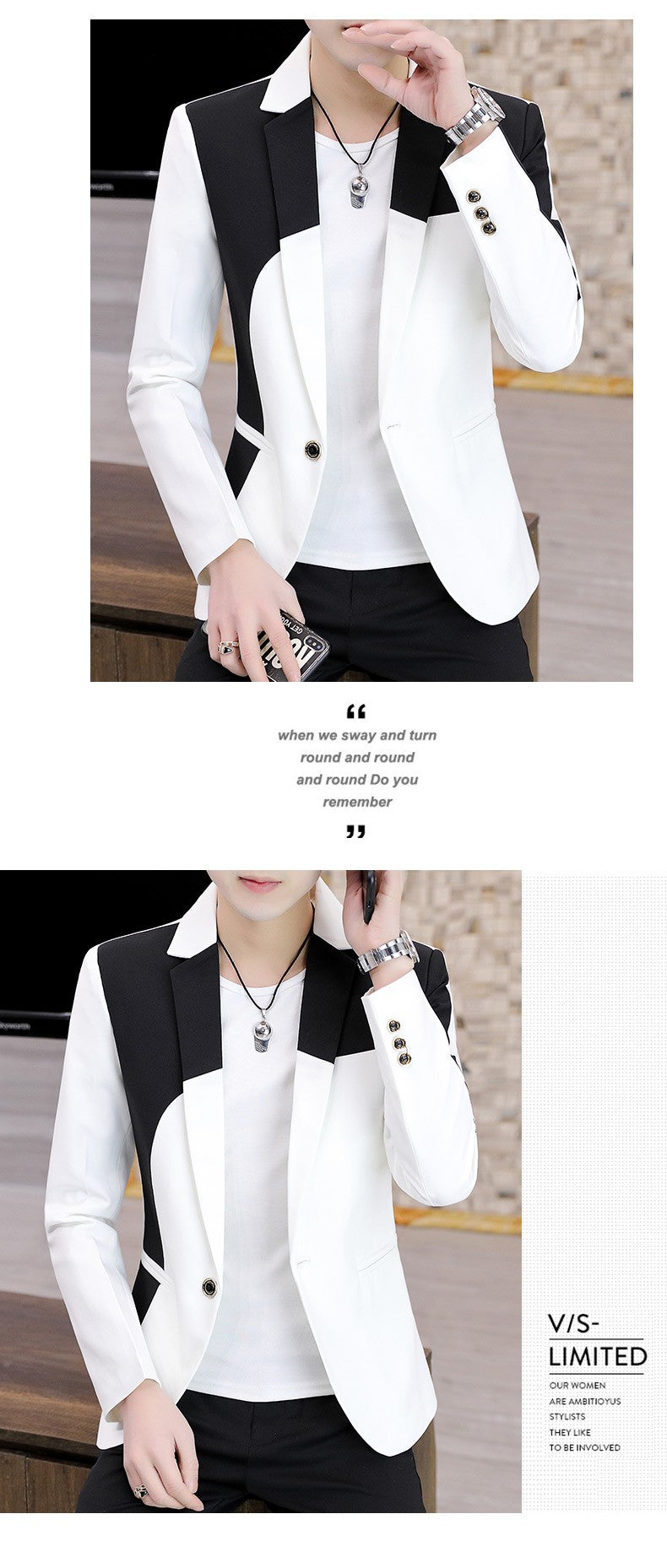 Blazer Men's Fashion Gentleman Business Outdoor Travel Color Matching Wedding Slim-fit Korean Trend Handsome Youth Casual Blazer