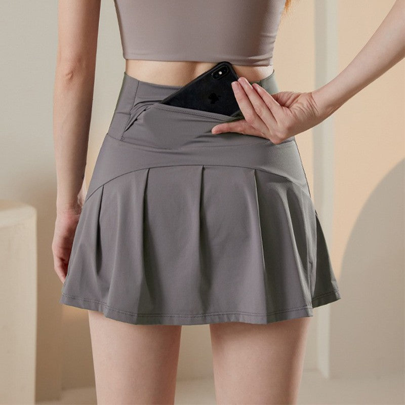 Summer High Waist Sports Short Skirt Lined Shorts Fitness Yoga Quick Dry Running