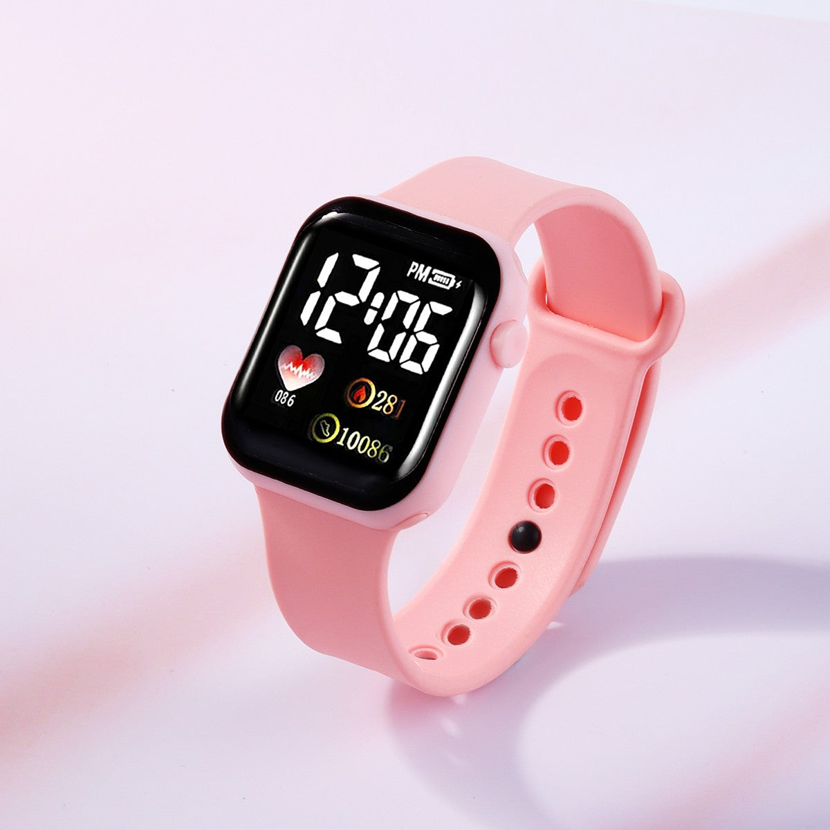 Ladies, Simple LED electronic watch and jewelry set, fashionable wristwatch, without smart functions, decorative pattern design