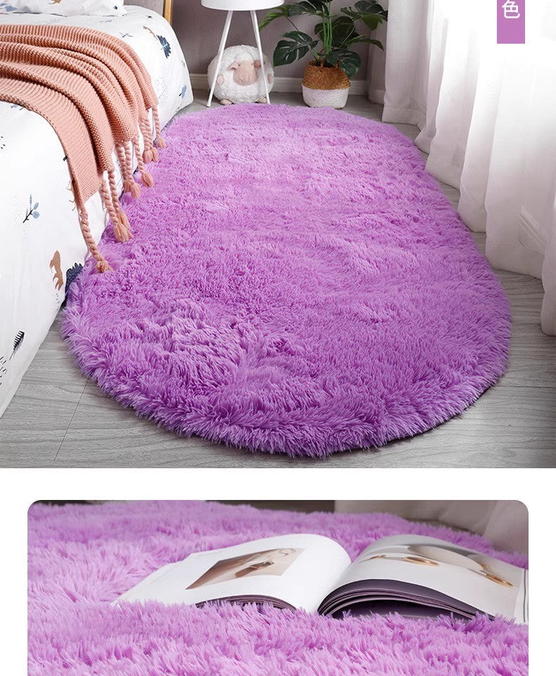 Tie-Dye Oval Living Room Rug Comfortable Soft Home Decor Floor Cushion Sofa Eend Table Bedroom Fluffy Non-Slip Plush Bed Rug