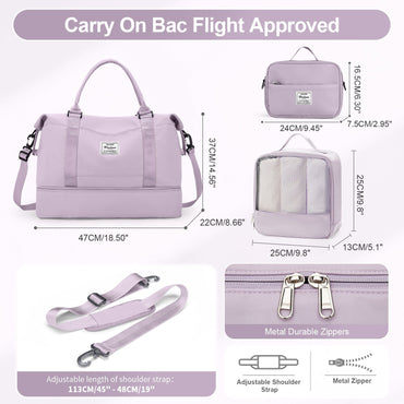 3pcs Large Travel Suitcase Sets With Travel Bag, Checked Suitcases with Wheels, Carry On Luggage Sets, Travel Box Cabin 55x42x25