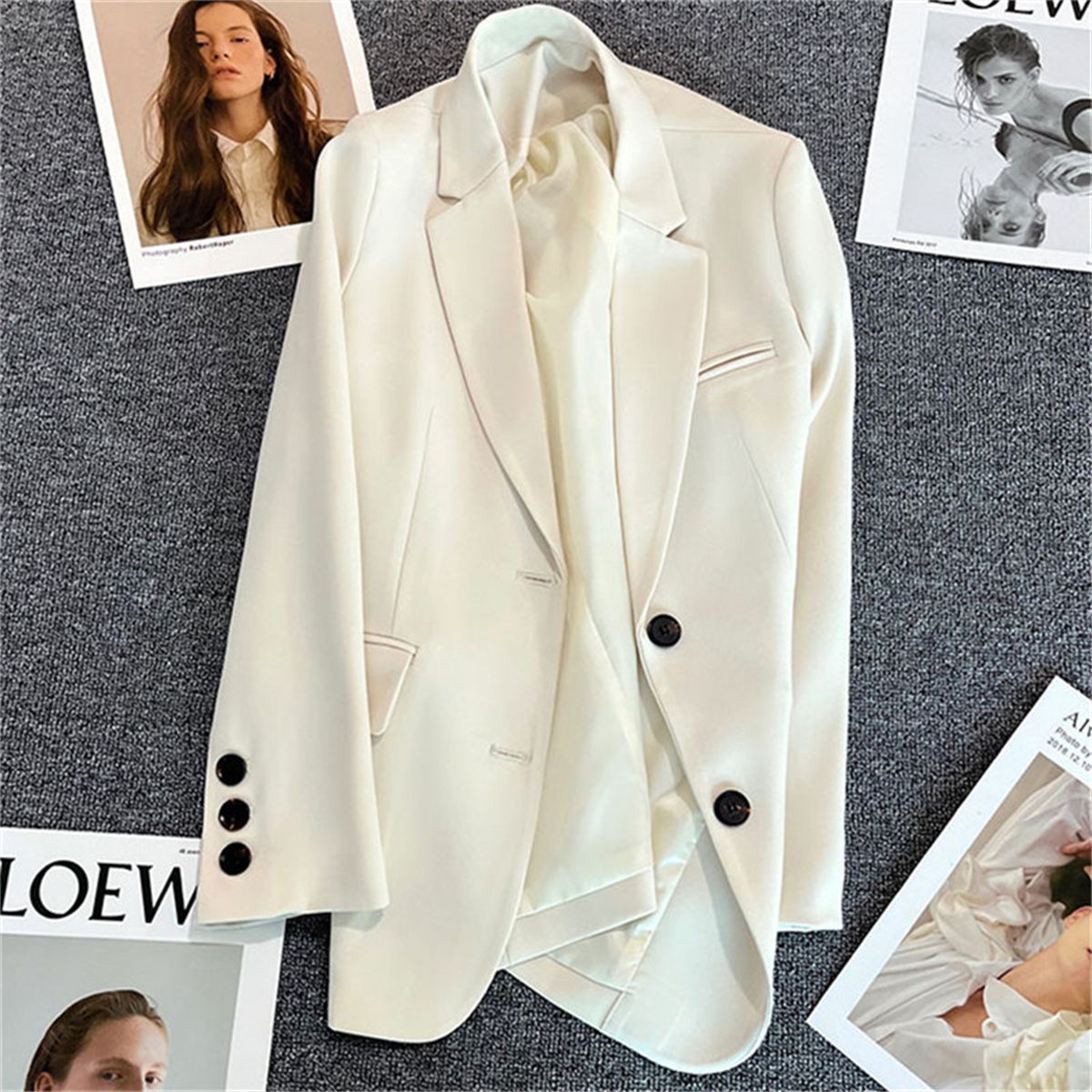 Women Jacket New in Korean Fashion Small Suit Top Brown Suit Coat Clothes Loose Straight Temperament Slim Blazer for Women Chic