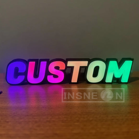 Custom 3D LED Colored Letters Smart Controlled Personalized Light Sign Frontlit LED Acrylic Wall Decor for Business or Home