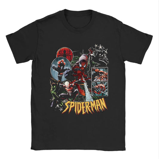 Vintage Spider-Man Comic Retro Comic Men Print T Shirts Merch Spiderman Loose Tees for Men Women Cotton Harajuku Y2k T-shirts