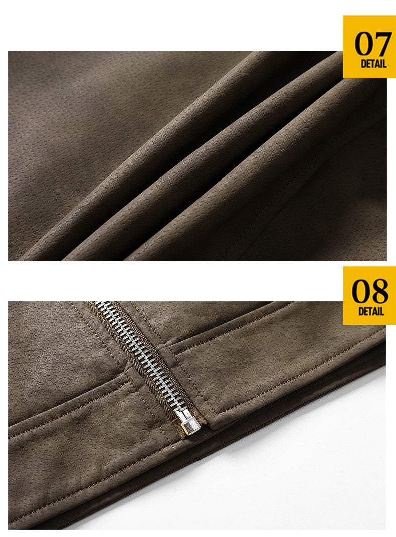 Jacket Men Coat Winter Leather Bomber Genuine Casual Brown Jackets Coats Faux Leather Vintage Black Biker Jacket Men Windproof