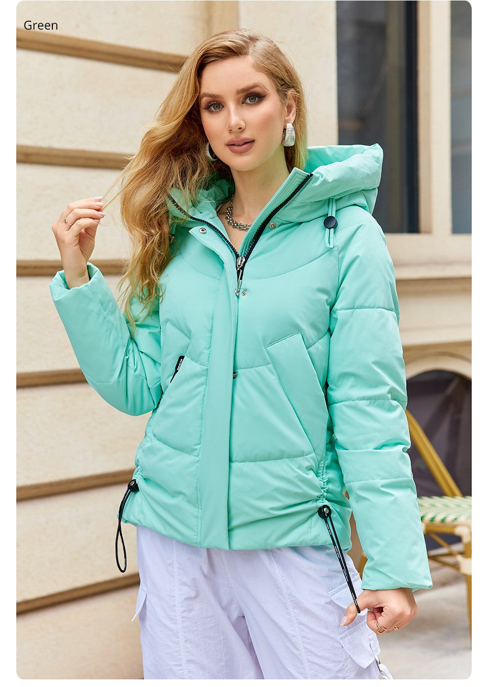 GASMAN 2023 Winter Down Jacket Women Short Classic zipper Design Pocket Stand Collar Hooded Slim Coat Women Parkas  83319