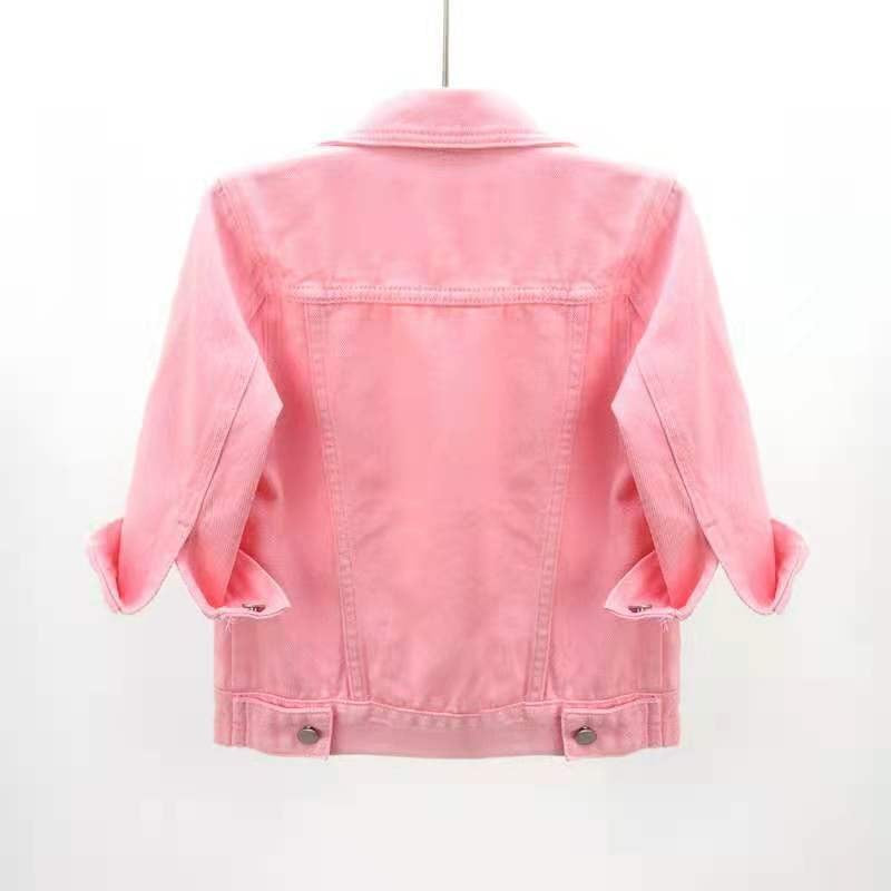 Women Denim Jacket Spring Autumn Short Coat Pink Jean Jackets Casual Tops Purple Yellow Purple Blue Loose Tops Lady Outerwear