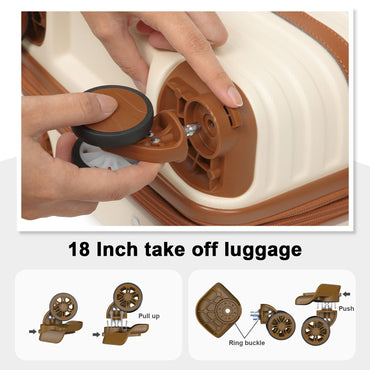 Joyway Luggage Set 6 Piece Suitcase Sets with Spinner Wheel,Hardside Expandable Travel Laggage with TSA Lock (18/20/24/28 White