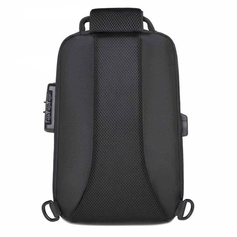 Anti-theft Combination Lock Chest Packs With USB Charging Port Fashion Business Men's Crossbody Bag Travel Storage Shoulder Bag