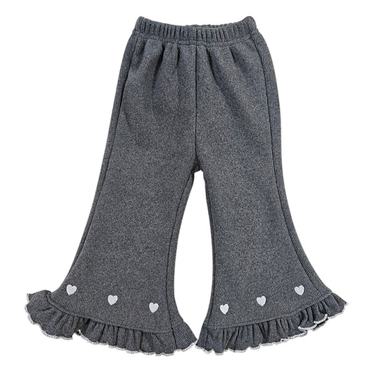 Girls Fleece Lined Flare Leggings Children Winter Warm Kids Pants Slim Fit Thermal Trousers Korean Fashion Outerwear Clothes