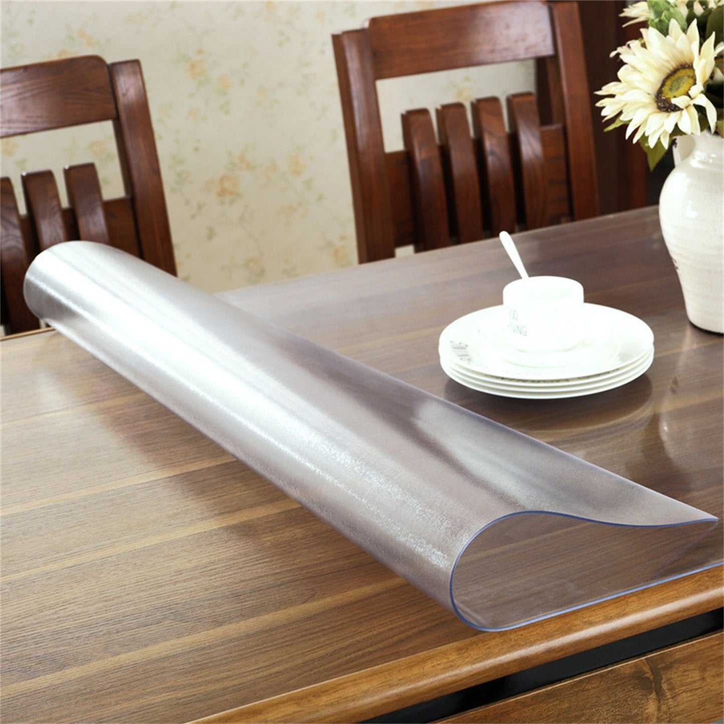 Plastic Transparent Sheet Table Cover Home Clear Tablecloth Protector Waterproof/oil-proof Easy Clean Home Accessories Tools