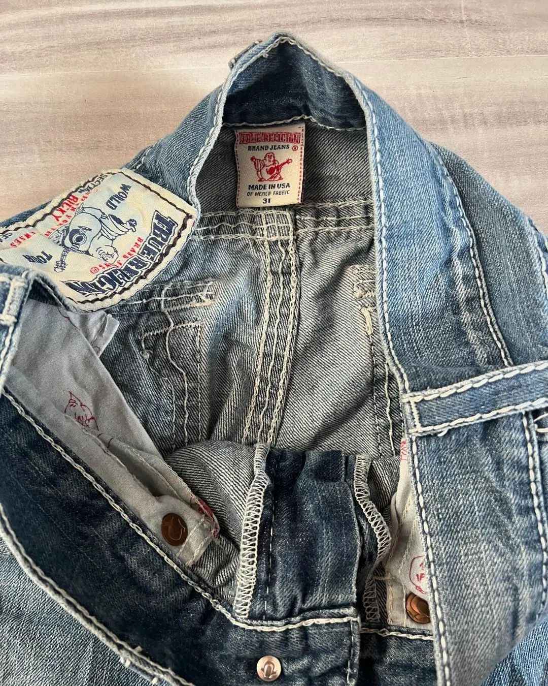 Vintage Y2k Buddha Embroidered Jeans for Men Clothing Casual High Street Straight and Versatile Men Jeans Baggy Men Pants