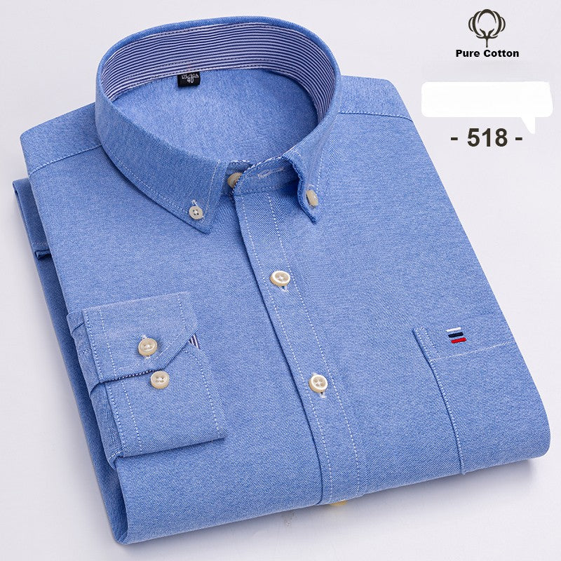 over size 7XL100%Cotton Oxford long-sleeve shirts for men slim fit formal plain shirt office white clothes elegant business tops