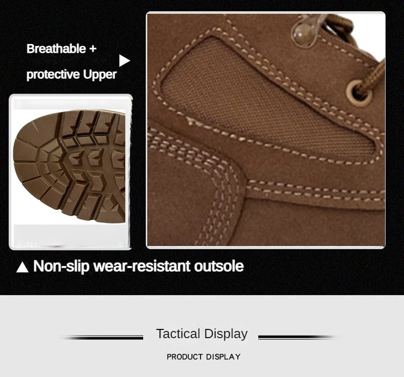 Novas Botas Táticas de Combate Masculinas de Couro para Homens, Botas Masculinas Respiráveis de Cano Curto para Caminhada ao Ar Livre e Deserto