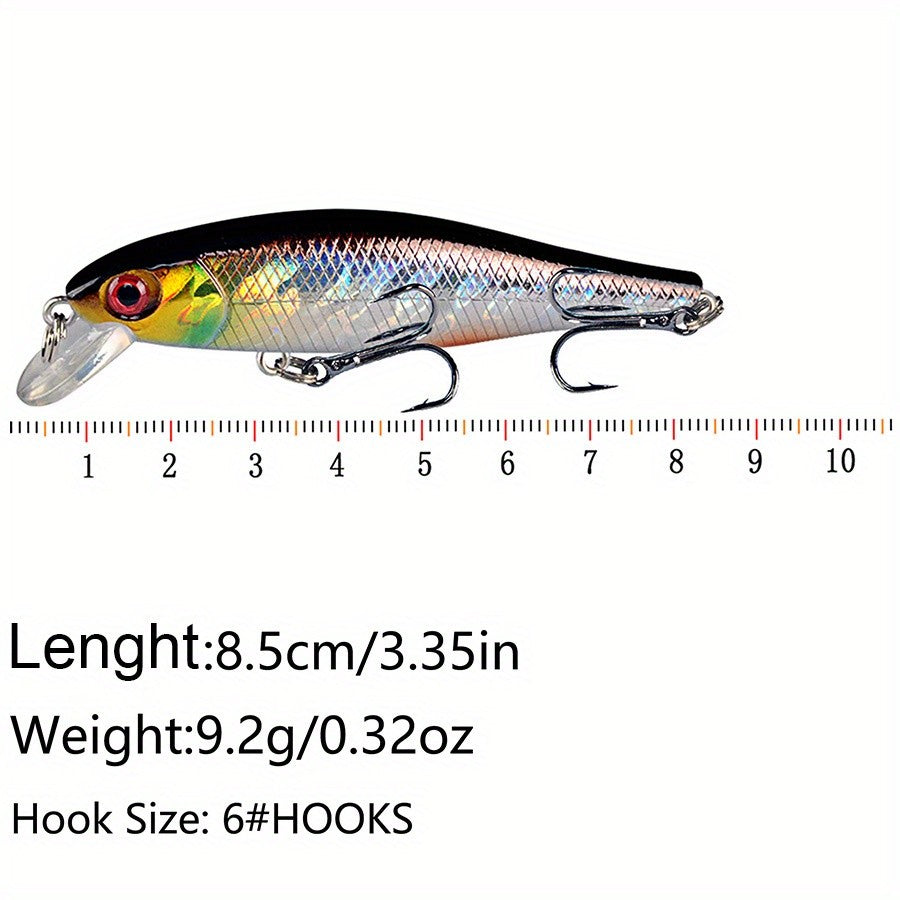 5PCS/BOX Minnow Fishing Lure Artificial Hard Bait Bionic 3D Eyes Floating Wobbler Crankbait Bass Trolling Fishing Tackle