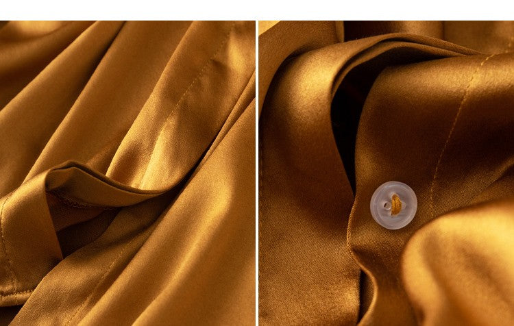 Tajiyane Women's 93% Mulberry Silk 7% Spandex 19 momme satin Silk Buttons long sleeve shirt Top Blouse office work chemise femme