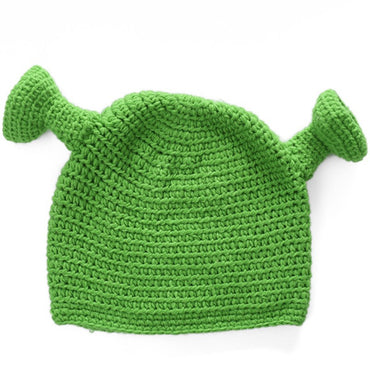 Balaclava Unissex Monstro Shrek Chapéu Lã Inverno Quente Gorros De Tricô Verde Engraçado Gorro Skullies Boné para Mulheres Homens Puro Feito à Mão