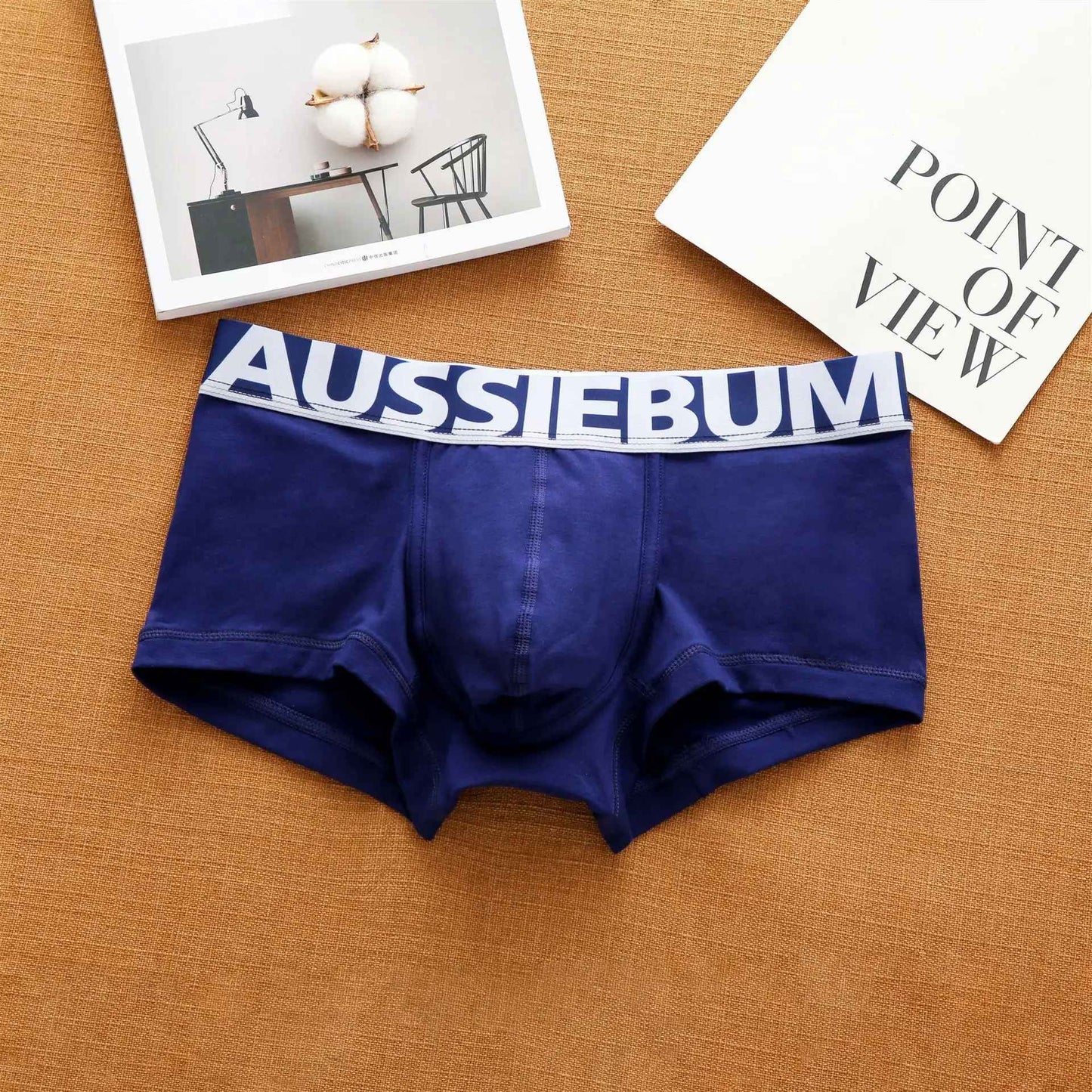 Men's cotton underwear low waist letter tide comfortable sweat-absorbent boxer shorts