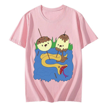 NEW Princess Bubblegum Rock T-shirt Adventure Time Cartoon Short Sleeved and Women Harajuku Y2k Fashion Autumn and Winter