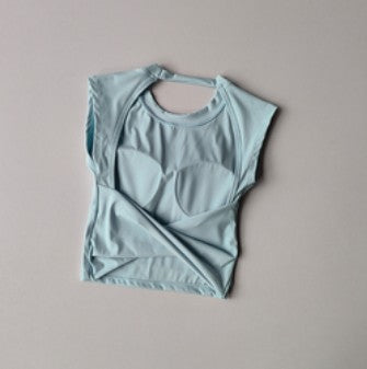 Yoga Suit Sports Top Women with Chest Pad Sexy Short-sleeved T-shirt Running Beauty Back Pilates Training Fitness Clothes Summer