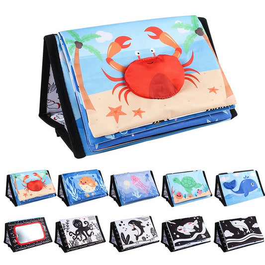 10 Page Cloth Book Montessori Touch And Feel Infant Soft Desk Calendar Cloth Books Cartoon Animals Early Education Toys For Baby
