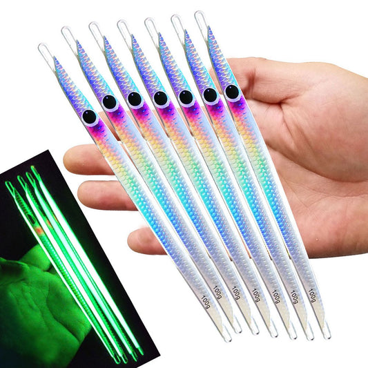AS Fast JIg Lure Pesca Luminosa Jigs Velocidade de Queda Pescador 80g100g Isca Metálica Dura para Pesca Vertical em Barco Isca Que Afunda Pesca