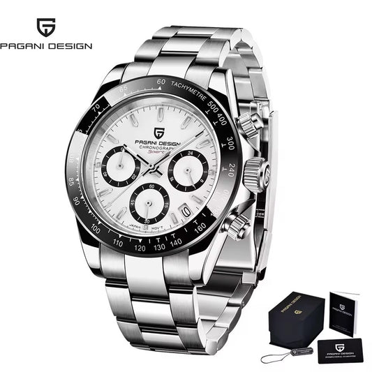 40mm New V2 PAGANI DESIGN Men's Quartz Watches Sapphire Retro Chronograph Stainless Steel Waterproof Watch Men Relogio Masculino