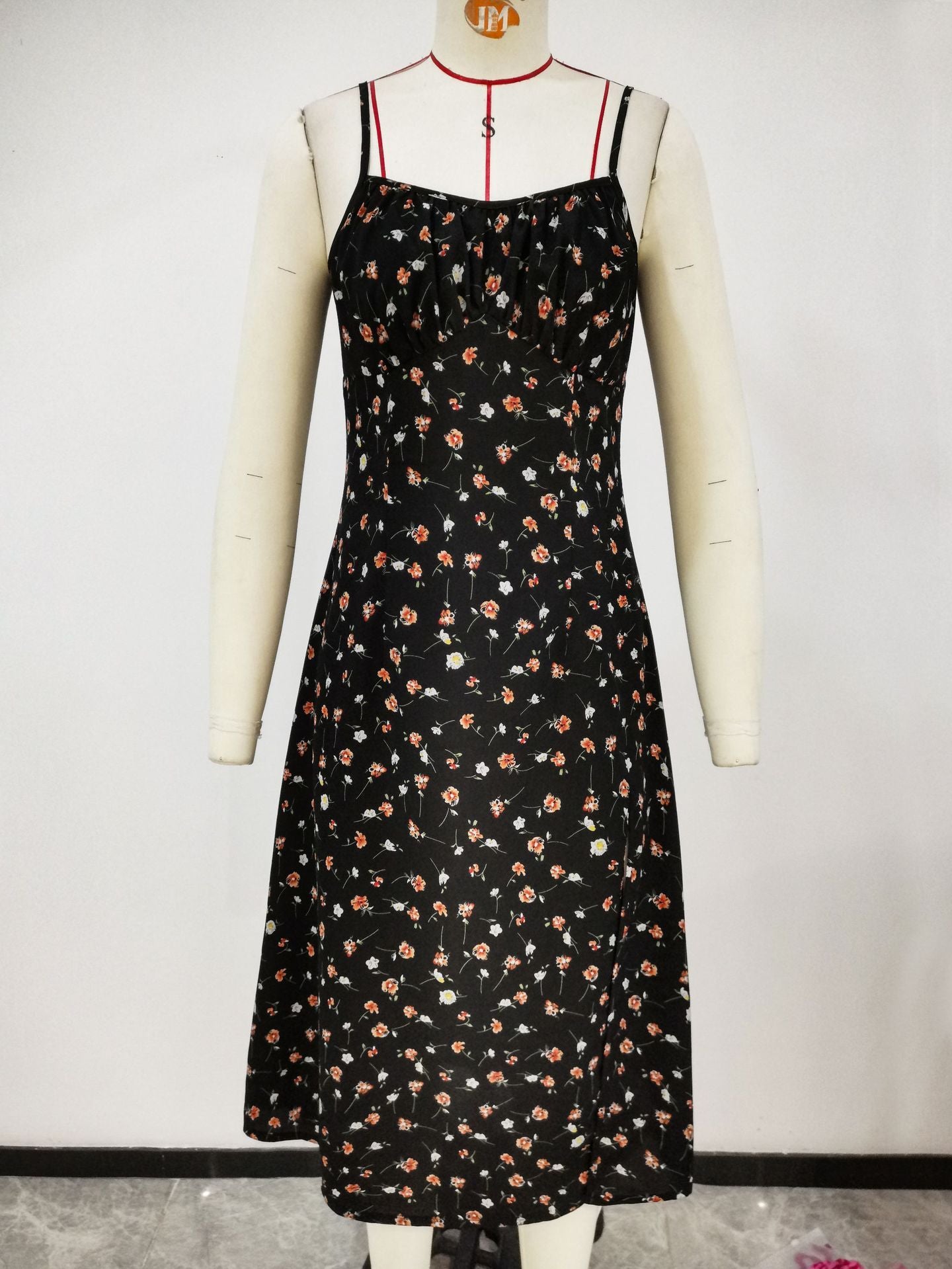 2024 Summer Sexy Spaghetti Straps Dress Women Fashion Polka Dot Print Sleeveless