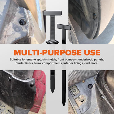 1000-100set Self-locking Nylon Universal Cable Tie Buckle Heavy Duty Zip Ties with Pin & Button Car Daily Repair Fastening Strap