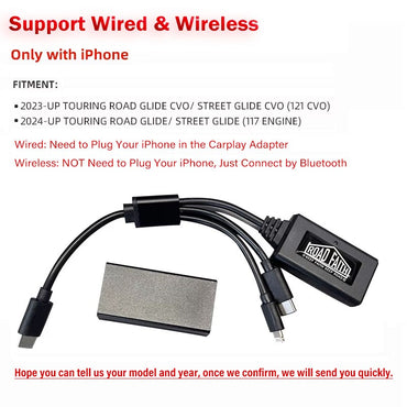 Road Faith Motorcycle Wireless Carplay Adapter for Harley 2023-up 121CVO 2019-2022 117CVO Touring Street/ Road Glide for iPhone