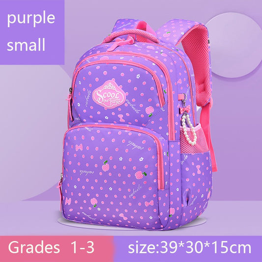 Orthopedic Primary Kid Backpack School Bags for Girls Fruit Flower Color Grades 1-3-6 Children's Backpack Teen Rucksack Mochila