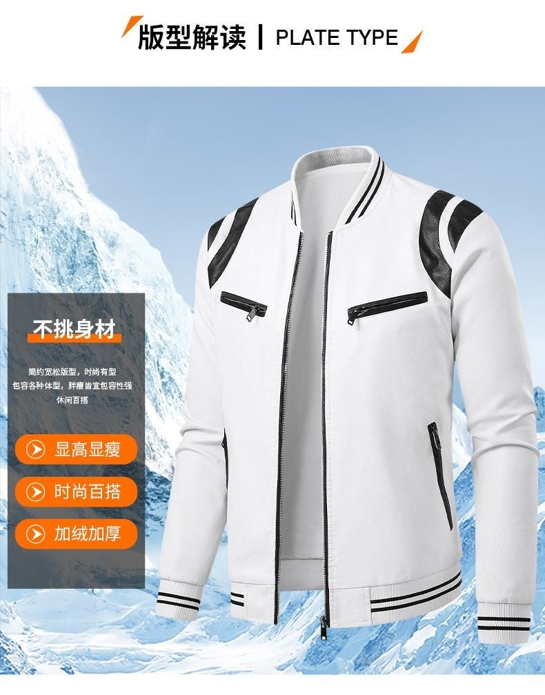 Spring and Autumn New Fashion Trend Retro Motorcycle PU Leather Jacket Men's Casual Loose Sports Large Size High Quality Coat