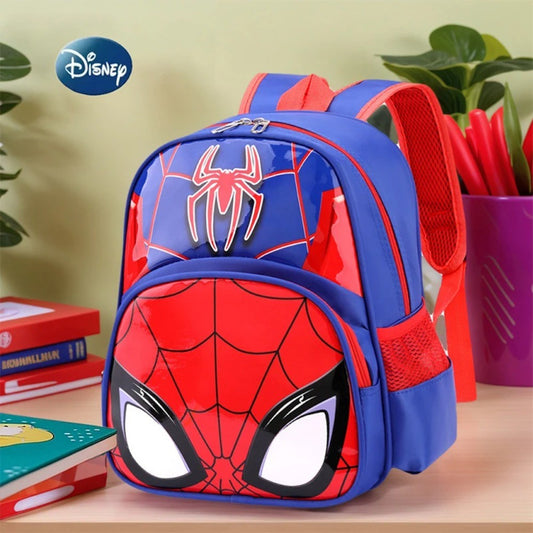 Disney MARVEL Spider-Man Elsa Princess Kawaii Kindergarten Backpack Ultra-Light Kids Cartoon School Bag Girls Boys Shoulders Bag