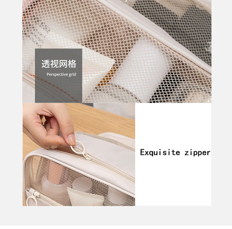 Portable Toiletry Washbag Have Hanging Hook Waterproof Women Bathroom Cosmetic Storage Bag Large Capacity Travel Men Makeup Case