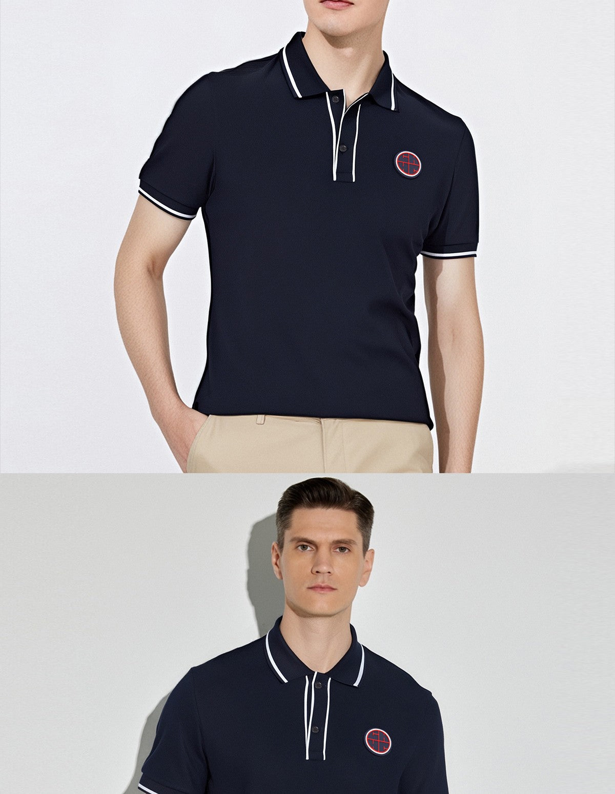New Men Polo Shirts Short Sleeve Polo Collar Patchwork Solid Men's Business Casual Tshirts Trendy Summer Fashion Loose Tops