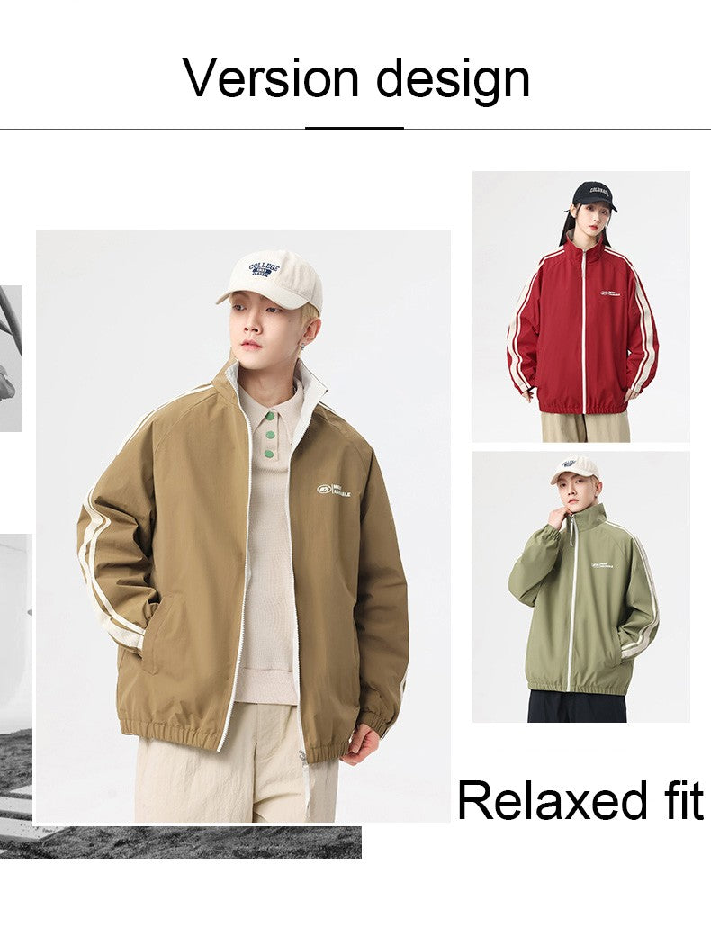 New Jacket Two-sided Long Sleeve Outdoor Men Coats Women Reversible Windproof Coats Splashproof Double-Sided Jackets Couple Top
