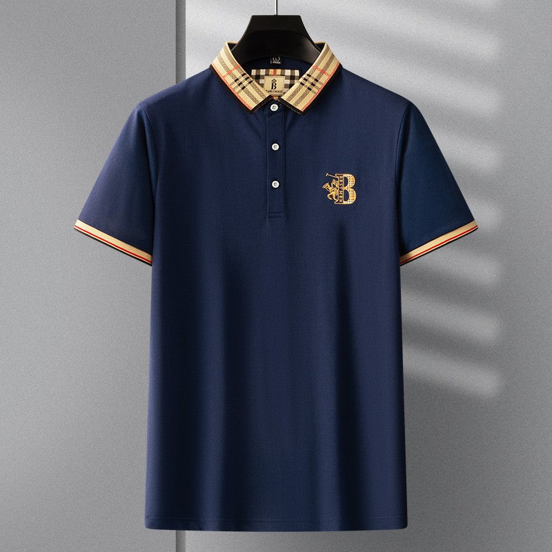 Men's Summer New Luxury Short Sleeve High Quality Designer Pattern Embroidered Anti Wrinkle Polo Shirt Business Casual T-shirt