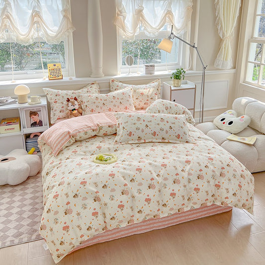 3pcs printed duvet set (1* duvet set + 2 * pillowcase, no core), bedding set, soft and comfortable, all-season