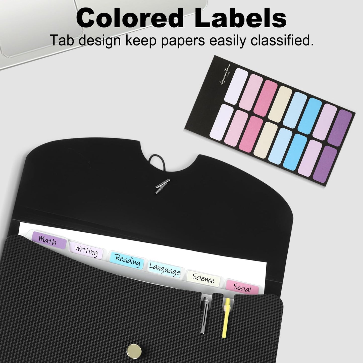 Expanding File Folders, A4 Size Accordion File Organizer, 7 Pockets Folders for Documents, for School Office Supplies