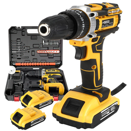 Professional grade brushless drill lithium battery | 1600W high-power 6000mAh long endurance | 100-240V global voltage 3-speed s