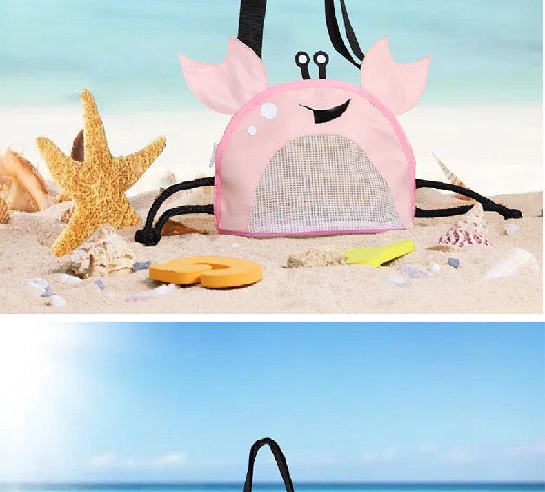 Crab Children's Beach Bag Storage Bag Outdoor Shell Bag Travel Crossbody Small Backpack Toy Storage Bag