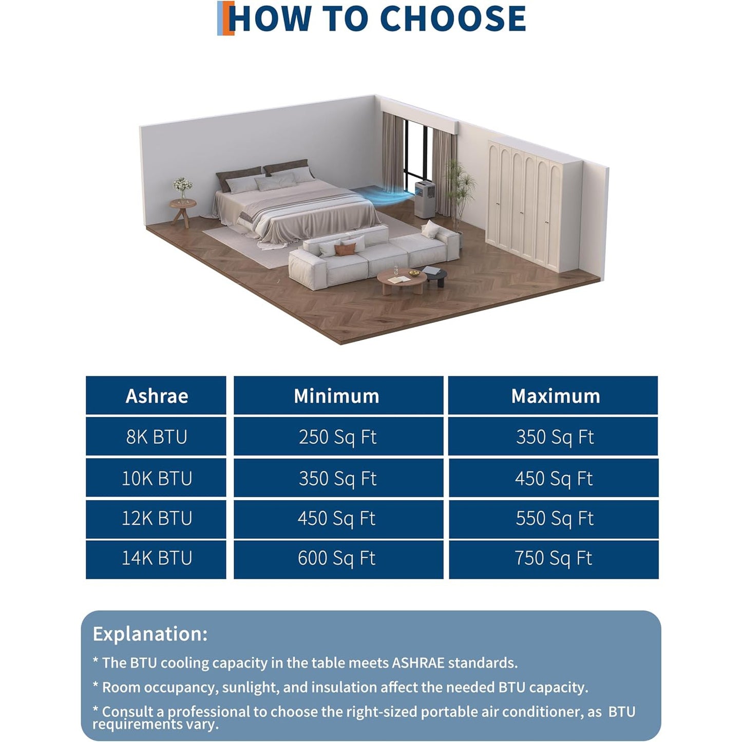 Ar-condicionado portátil de 8.000 BTU com modos resfriar/secar/ventilar, resfriamento rápido em até 32,5 m², resfriamento sem dreno, modo de suspensão silencioso