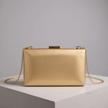 PU Fashion Female Evening Bags Golden Luxury Small Clutch Chain Shoulder Flap Design Handbags Purse