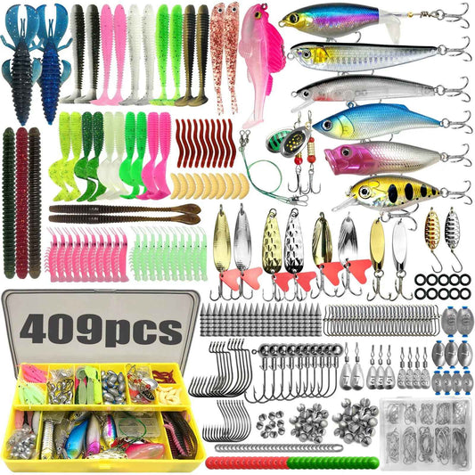 Kit de 133/83 Iscas de Pesca para Rigs de Isca de Superfície, Kit de Pesca para Baixo, Truta, Salmão, Acessórios de Pesca