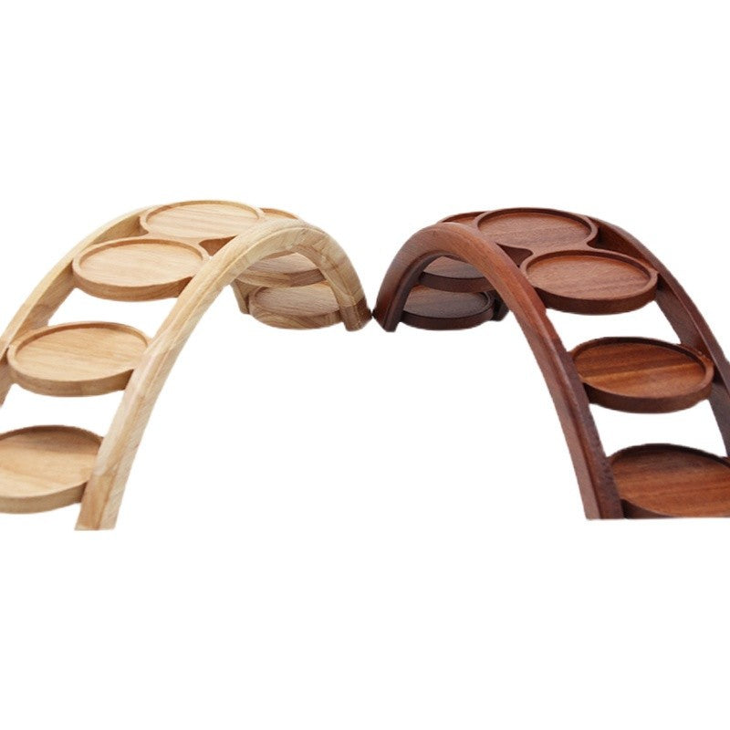 Hotpot arch bridge plate sushi bridge boat tableware Dessert wooden dim sum plate sushi tray japanese kitchen bento sushi plate